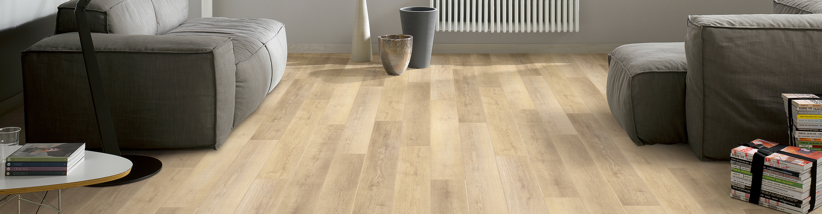 light laminate flooring in living room area